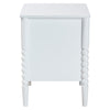 Baxton Studio Lucera Mid-Century White 2-Drawer Bobbin Nightstand WHI-MG9011-White-2DW-NS