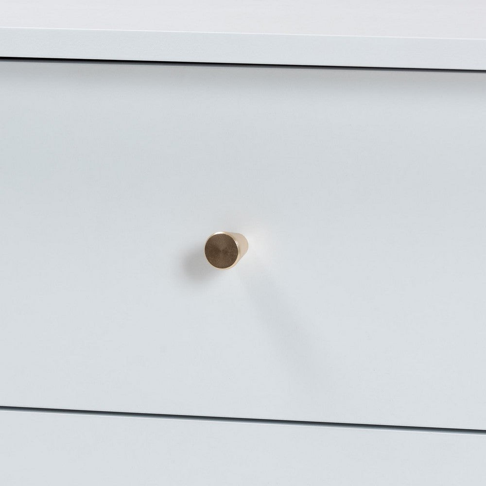 Baxton Studio Lucera Mid-Century White 2-Drawer Bobbin Nightstand WHI-MG9011-White-2DW-NS