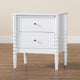 Baxton Studio Lucera Mid-Century White 2-Drawer Bobbin Nightstand