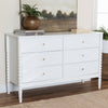 Baxton Studio Lucera Mid-Century White Bobbin Wood 6-Drawer Dresser WHI-MG9011-White-6DW-Dresser