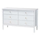 Baxton Studio Lucera Mid-Century White Bobbin Wood 6-Drawer Dresser WHI-MG9011-White-6DW-Dresser