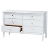 Baxton Studio Lucera Mid-Century White Bobbin Wood 6-Drawer Dresser WHI-MG9011-White-6DW-Dresser