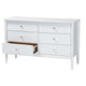 Baxton Studio Lucera Mid-Century White Bobbin Wood 6-Drawer Dresser WHI-MG9011-White-6DW-Dresser