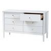 Baxton Studio Lucera Mid-Century White Bobbin Wood 6-Drawer Dresser WHI-MG9011-White-6DW-Dresser