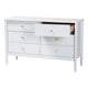 Baxton Studio Lucera Mid-Century White Bobbin Wood 6-Drawer Dresser WHI-MG9011-White-6DW-Dresser