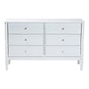 Baxton Studio Lucera Mid-Century White Bobbin Wood 6-Drawer Dresser WHI-MG9011-White-6DW-Dresser