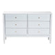 Baxton Studio Lucera Mid-Century White Bobbin Wood 6-Drawer Dresser WHI-MG9011-White-6DW-Dresser