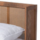 Baxton Studio Rina Mid-Century Modern Ash Walnut Finished Wood 3-Piece Queen Size Bedroom Set with Synthetic Rattan