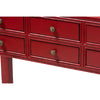 Baxton Studio Pomme Classic and Antique Red Finished Wood Bronze Finished Accents 6-Drawer Console Table WHI-MIN18-Red-ST