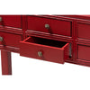 Baxton Studio Pomme Classic and Antique Red Finished Wood Bronze Finished Accents 6-Drawer Console Table WHI-MIN18-Red-ST