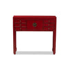 Baxton Studio Melodie Classic and Antique Red Finished Wood Bronze Finished Accents 6-Drawer Console Table WHI-MIN22-Red-ST