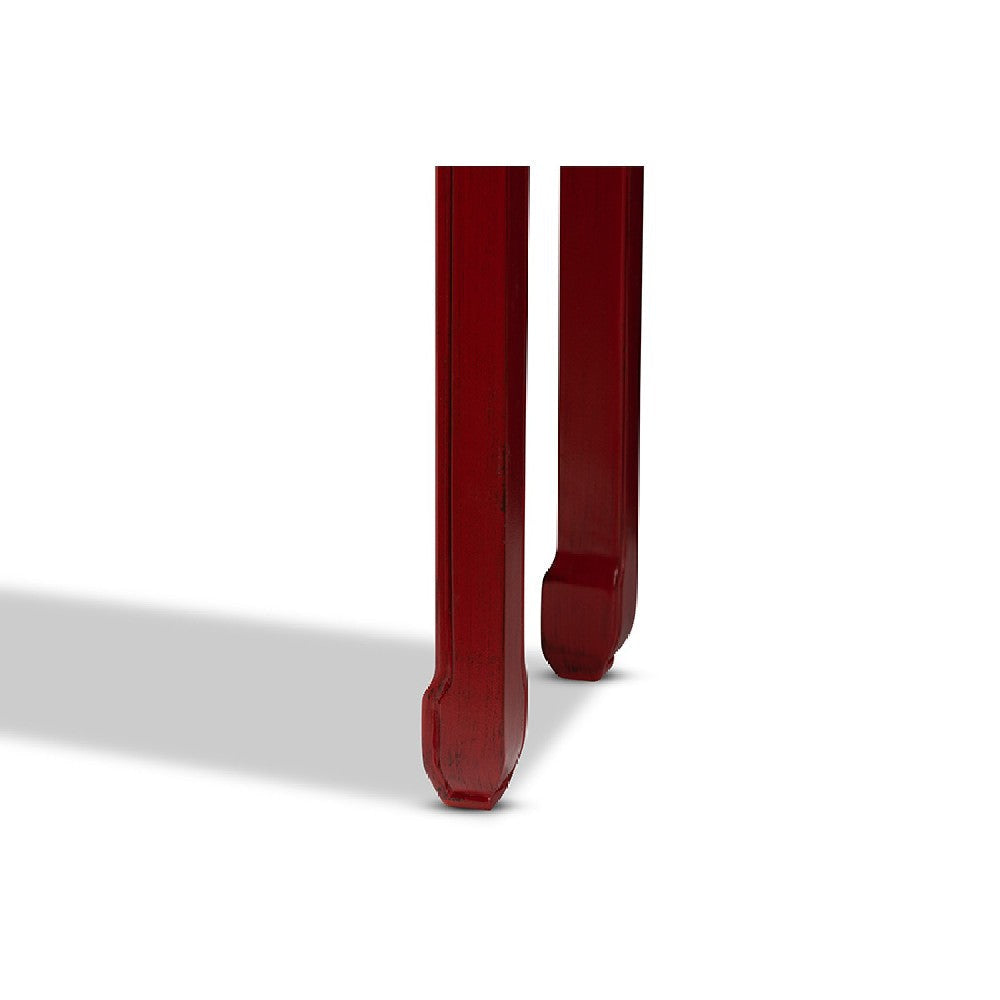 Baxton Studio Melodie Classic and Antique Red Finished Wood Bronze Finished Accents 6-Drawer Console Table WHI-MIN22-Red-ST