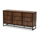 Baxton Studio Neil Modern and Contemporary Walnut Brown Finished Wood and Black Finished Metal 3-Door Dining Room Sideboard Buffet