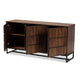 Baxton Studio Neil Modern and Contemporary Walnut Brown Finished Wood and Black Finished Metal 3-Door Dining Room Sideboard Buffet