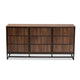 Baxton Studio Neil Modern and Contemporary Walnut Brown Finished Wood and Black Finished Metal 3-Door Dining Room Sideboard Buffet
