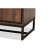 Baxton Studio Neil Modern and Contemporary Walnut Brown Finished Wood and Black Finished Metal 3-Door Dining Room Sideboard Buffet