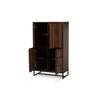 Baxton Studio Neil Modern and Contemporary Walnut Brown Finished Wood and Black Finished Metal Multipurpose Storage Cabinet
