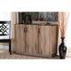Baxton Studio Patton Modern and Contemporary Natural Oak Finished Wood 3-Door Dining Room Sideboard Buffet