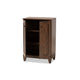Baxton Studio Nissa Modern and Contemporary Walnut Brown Finished Wood 2-Door Shoe Storage Cabinet WHI-MPC8017-Walnut-Shoe-Cabinet