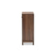 Baxton Studio Nissa Modern and Contemporary Walnut Brown Finished Wood 2-Door Shoe Storage Cabinet WHI-MPC8017-Walnut-Shoe-Cabinet