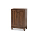 Baxton Studio Nissa Modern and Contemporary Walnut Brown Finished Wood 2-Door Shoe Storage Cabinet WHI-MPC8017-Walnut-Shoe-Cabinet