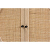 Baxton Studio Ardon Bohemian Light Brown Finished Wood and Black Metal 2-Door Storage Cabinet with Natural Rattan WHI-MUS-003-Natural-Black
