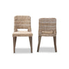bali & pari Magy Modern Bohemian Grey Rattan and Natural Brown Finished Wood Dining Chair WHI-Magy-Grey-Natural-DC