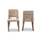 bali & pari Magy Modern Bohemian Grey Rattan and Natural Brown Finished Wood Dining Chair WHI-Magy-Grey-Natural-DC