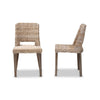 bali & pari Magy Modern Bohemian Grey Rattan and Natural Brown Finished Wood Dining Chair WHI-Magy-Grey-Natural-DC