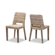 bali & pari Magy Modern Bohemian Grey Rattan and Natural Brown Finished Wood Dining Chair WHI-Magy-Grey-Natural-DC