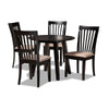 Baxton Studio Maisie Modern and Contemporary Sand Fabric Upholstered and Dark Brown Finished Wood 5-Piece Dining Set