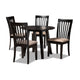 Baxton Studio Maisie Modern and Contemporary Sand Fabric Upholstered and Dark Brown Finished Wood 5-Piece Dining Set
