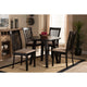 Baxton Studio Maisie Modern and Contemporary Sand Fabric Upholstered and Dark Brown Finished Wood 5-Piece Dining Set