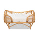 bali & pari Malino Modern Bohemian Natural Brown Rattan Pet Bed with Cushion WHI-Malino-Rattan-Pet-Bed