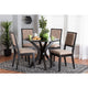 Baxton Studio Mana Modern Sand Fabric and Dark Brown Finished Wood 5-Piece Dining Set WHI-Mana-Sand-Dark-Brown-5PC-Dining-Set