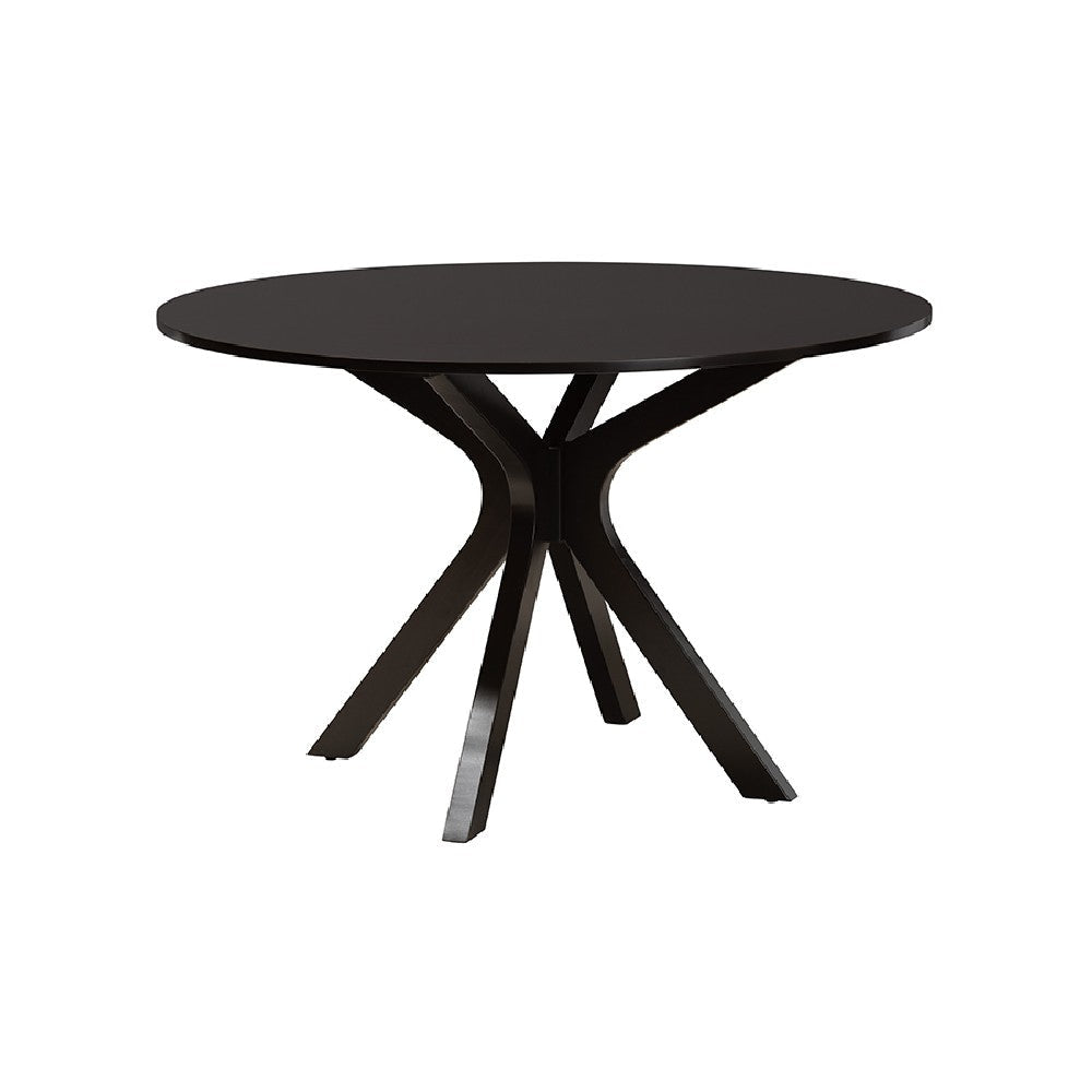 Baxton Studio Mana Modern Sand Fabric and Dark Brown Finished Wood 7-Piece Dining Set WHI-Mana-Sand-Dark-Brown-7PC-Dining-Set