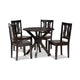 Baxton Studio Mare Modern and Contemporary Transitional Dark Brown Finished Wood 5-Piece Dining Set