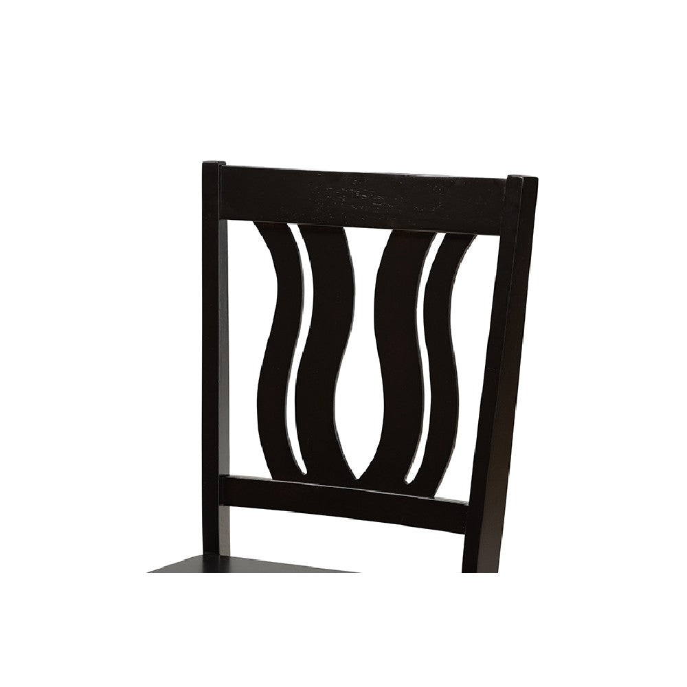 Baxton Studio Mare Modern and Contemporary Transitional Dark Brown Finished Wood 5-Piece Dining Set