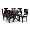 Baxton Studio Mare Modern and Contemporary Transitional Dark Brown Finished Wood 7-Piece Dining Set