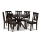 Baxton Studio Mare Modern and Contemporary Transitional Dark Brown Finished Wood 7-Piece Dining Set