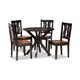 Baxton Studio Mare Modern and Contemporary Transitional Two-Tone Dark Brown and Walnut Brown Finished Wood 5-Piece Dining Set
