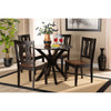 Baxton Studio Mare Modern and Contemporary Transitional Two-Tone Dark Brown and Walnut Brown Finished Wood 5-Piece Dining Set