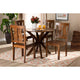 Baxton Studio Mare Modern and Contemporary Transitional Walnut Brown Finished Wood 5-Piece Dining Set