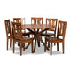 Baxton Studio Mare Modern and Contemporary Transitional Walnut Brown Finished Wood 7-Piece Dining Set