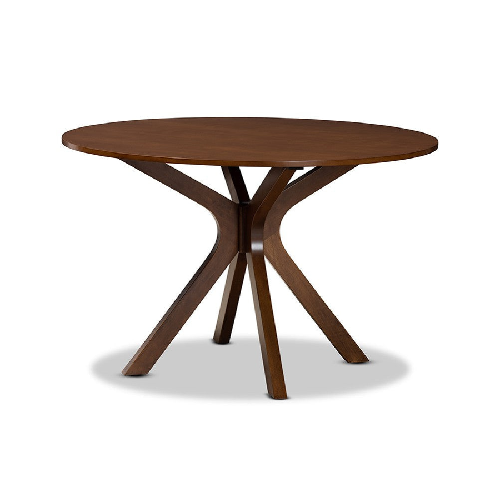 Baxton Studio Mare Modern and Contemporary Transitional Walnut Brown Finished Wood 7-Piece Dining Set