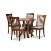 Baxton Studio Marian Modern and Contemporary Grey Fabric Upholstered and Walnut Brown Finished Wood 5-Piece Dining Set