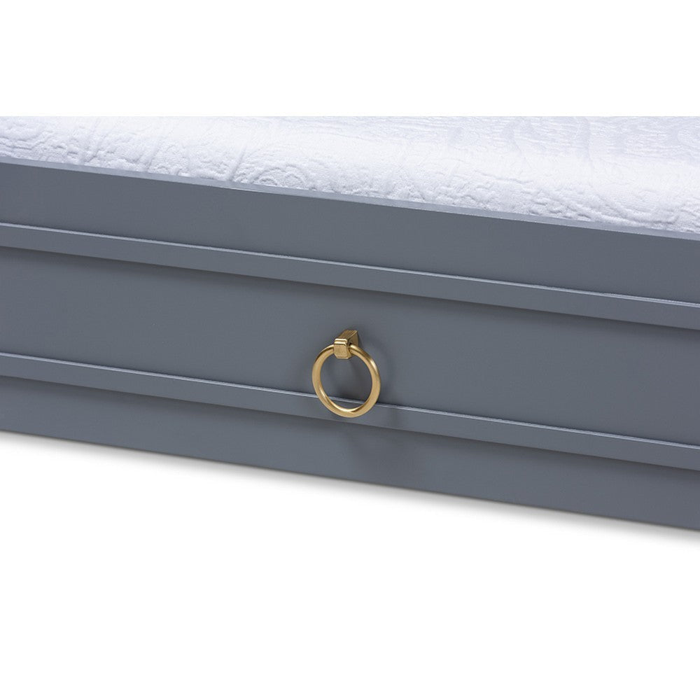 Baxton Studio Mariana Classic and Traditional Grey Finished Wood Twin Size Trundle
