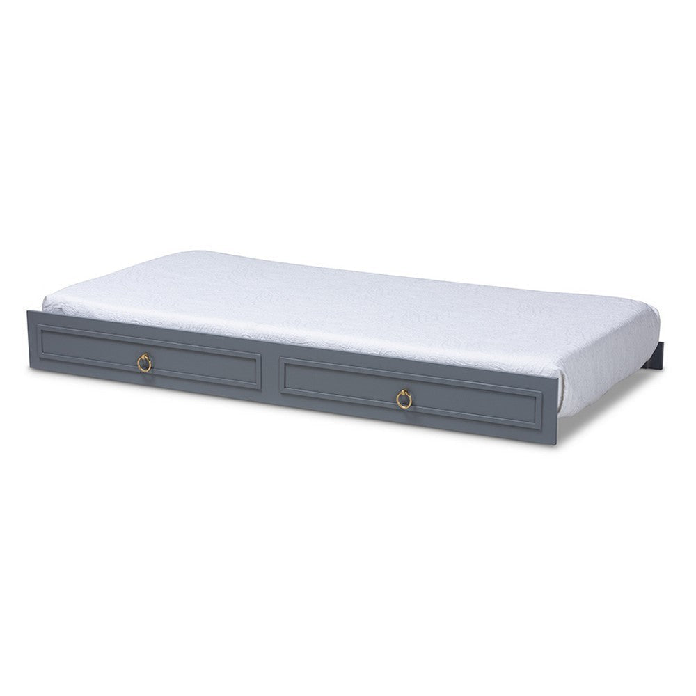 Baxton Studio Mariana Classic and Traditional Grey Finished Wood Twin Size Trundle