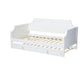 Baxton Studio Mariana Classic and Traditional White Finished Wood Full Size Daybed with Twin Size trundle WHI-Mariana-White-Daybed-F-T