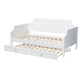 Baxton Studio Mariana Classic and Traditional White Finished Wood Full Size Daybed with Twin Size trundle WHI-Mariana-White-Daybed-F-T